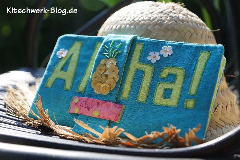 Brieftasche Geldbörse Geldbeutel Portemonnaie Ananas Aloha selber nähen